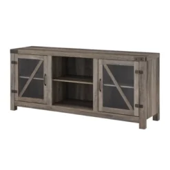 Clarabelle Transitional Glass Barn Door TV Stand For TVs Up To 65" - Saracina Home -Baxton Studio Shop GUEST 000bbba3 e85d 41bc 9a1e 58180b5f1321