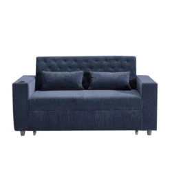 Modern 3-in-1 Pull-Out Sofa Bed With Storage Shelves, USB Ports & Cup Holders, Convertible Sleeper Sofa Couch For Small Spaces - ModernLuxe 23 Modern 3-in-1 Pull-Out Sofa Bed With Storage Shelves, USB Ports & Cup Holders, Convertible Sleeper Sofa Couch For Small Spaces - ModernLuxe -Baxton Studio Shop GUEST 00265d03 3b4a 4df0 832e 9d55e46dd580