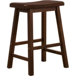 Set Of 2 24" Watkins Saddle Seat Backless Counter Height Barstools - Inspire Q -Baxton Studio Shop GUEST 003d8cfb ffa9 4cf0 a17b d8c3ba70b55c