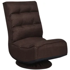 Costway Gaming Chair Fabric 5-Position Folding Lazy Sofa 360 Degree Swivel Grey BlackCoffee -Baxton Studio Shop GUEST 004be4ab 773b 452f af2c 375744742d89