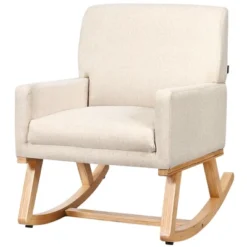 Costway Mid Century Fabric Rocking Chair Upholstered Accent Armchair Lounge Chair Beige/Gray 15 Costway Mid Century Fabric Rocking Chair Upholstered Accent Armchair Lounge Chair Beige/Gray -Baxton Studio Shop GUEST 00569817 e230 4dcf 9c7e b7c3572470e7