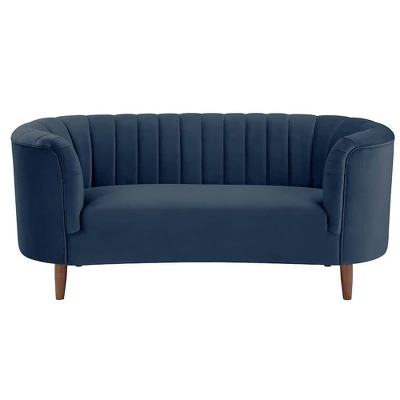71" Millephri Loveseat Blue Velvet - Acme Furniture 5 71" Millephri Loveseat Blue Velvet - Acme Furniture - Image 5