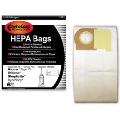 Envirocare Replacement HEPA Filtration Vacuum Cleaner Dust Bags Made To Fit Riccar Type W Brilliance And Simplicity Synchrony Vacuum Cleaners 6 Pack -Baxton Studio Shop GUEST 00a01f5b d883 440a 9f8f 37d7b4d53aba