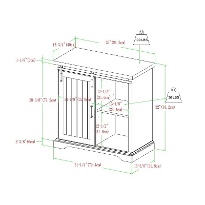 Tertia Grooved Sliding Barn Door Transitional Accent Cabinet - Saracina Home 5 Tertia Grooved Sliding Barn Door Transitional Accent Cabinet - Saracina Home - Image 5