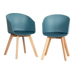 Set Of 2 Flam Dining Chairs With Wooden Legs - South Shore -Baxton Studio Shop GUEST 00fc3e10 40af 4aa0 be30 45c6ac40ab9a