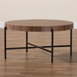 Baxton Studio Umar Modern Industrial Walnut Brown Finished Wood And Black Metal Coffee Table -Baxton Studio Shop GUEST 00feb087 38a7 4a35 a63d ba90178212c3