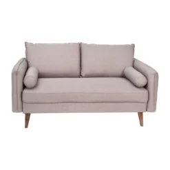Emma And Oliver Upholstered Mid-Century Modern Pocket Spring Loveseat With Wooden Legs And Removable Back Cushions -Baxton Studio Shop GUEST 0101260f 6eb3 487c be64 3bf1298d5e58