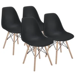 Yaheetech Modern Dining Chairs With Natural Beech Wood Set Of 4 -Baxton Studio Shop GUEST 01077e12 4958 4eb9 9c37 2f35db5e3f36