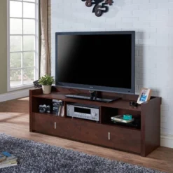 Flatcar Multi Functional Storage TV Stand For TVs Up To 65" Vintage Walnut - HOMES: Inside + Out -Baxton Studio Shop GUEST 011782b8 5bde 4518 96cb 3ab546c6d150