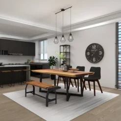 Industrial Metal And Brown Wood Bench Brown - Olivia & May -Baxton Studio Shop GUEST 011792a3 fbd3 42d3 9e5a 50150d1fdb70