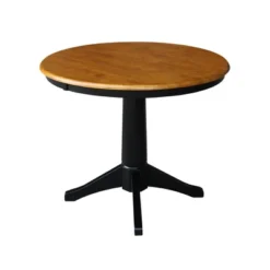 36" Mark Round Top Pedestal Table Black/Cherry - International Concepts