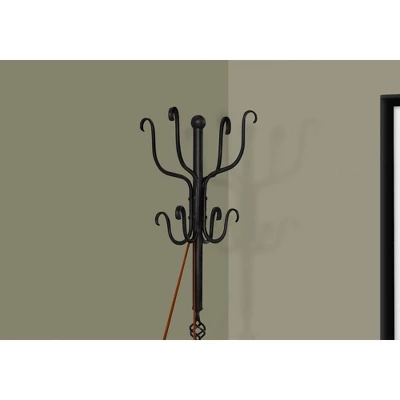 Coat Rack - Traditional Hammered Black Metal - EveryRoom 2 Coat Rack - Traditional Hammered Black Metal - EveryRoom - Image 2