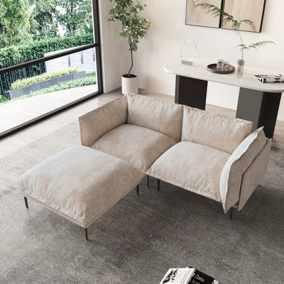 WJSHome Modular Velvet Sectional Sofa With Chaise,74" Modern L-Shaped Couch For Living Room, 8" High Metal Legs 3 WJSHome Modular Velvet Sectional Sofa With Chaise,74" Modern L-Shaped Couch For Living Room, 8" High Metal Legs - Image 3