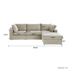 WJShome 4Piece Sectional Sofa Couch,120.45" Down Filled Cloud Modular Couch With Storage Ottoman 16 WJShome 4Piece Sectional Sofa Couch,120.45" Down Filled Cloud Modular Couch With Storage Ottoman -Baxton Studio Shop GUEST 01ceaf94 e584 4d07 a636 afeff0feefef