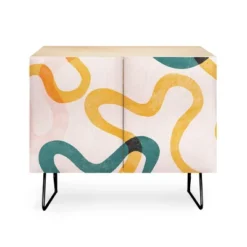 ThirtyOne Illustrations Streamers Black Legged Credenza - Deny Designs -Baxton Studio Shop GUEST 01d5931a 8467 4d76 89f9 4c0b6d4e0b0b