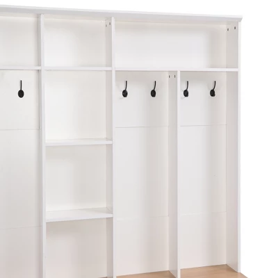 Hall Tree With Storage Bench, Multifunctional Coat Rack And 8 Entrance Hooks - ModernLuxe 9 Hall Tree With Storage Bench, Multifunctional Coat Rack And 8 Entrance Hooks - ModernLuxe - Image 9