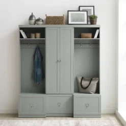 3pc Harper Entryway Set With Pantry Closet And 2 Hall Trees Gray - Crosley -Baxton Studio Shop GUEST 0269798a bbf3 440a ace3 c79b71da7449