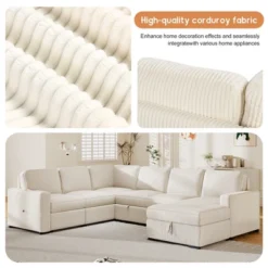 U-Shaped Modular Sofa With Storage Lounge Chair, 6-Seater Oversized Sofa With USB Interface - ModernLuxe 17 U-Shaped Modular Sofa With Storage Lounge Chair, 6-Seater Oversized Sofa With USB Interface - ModernLuxe -Baxton Studio Shop GUEST 028eaf24 39e8 49d0 b4a5 fefc0e75089b