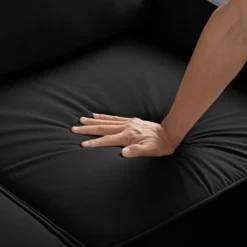 Single/Loveseat/3-Piece Seat Upholstered Sofa Chair/Couch With Scooped Armrest And Wooden Legs, Navy/Black/Taupe, 4W-ModernLuxe -Baxton Studio Shop GUEST 029c23d2 922f 4aaa 85a6 4f0ae05df479