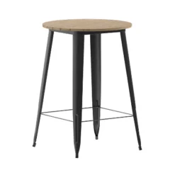 Flash Furniture Declan Commercial Indoor/Outdoor Bar Top Table, 30" Round All Weather Poly Resin Top With Steel Base -Baxton Studio Shop GUEST 029e9fd4 3259 47c1 bb9a eeb3a2810eb9