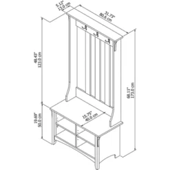 Salinas Hall Tree With Storage Bench Gray - Bush Furniture -Baxton Studio Shop GUEST 02a97b25 9ba0 4cde ab46 d43db129b7ea