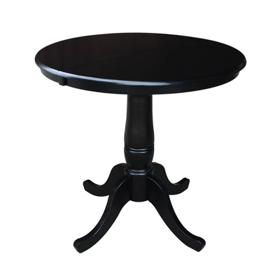 36" Round Top Pedestal Dining Table With 12" Drop Leaf - International Concepts 6 36" Round Top Pedestal Dining Table With 12" Drop Leaf - International Concepts - Image 6