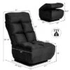Costway Swivel Folding Floor Chair 6-Position Gaming Chair W/ Metal Base
