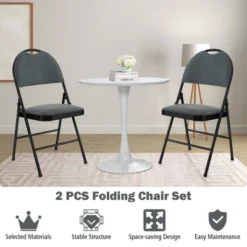 Costway 2/4 Pack Folding Chairs Portable Padded Office Kitchen Dining Chairs Grey 14 Costway 2/4 Pack Folding Chairs Portable Padded Office Kitchen Dining Chairs Grey -Baxton Studio Shop GUEST 02db9272 7c85 4a63 80f7 6fb2ab1ab4a2