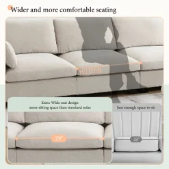 130" L-Shaped Sectional Sofa, 5 Seat Chenille Modular Sofa Couch With Folding Table, Dual USB Charging & Ottoman, Beige/Gray - ModernLuxe 17 130" L-Shaped Sectional Sofa, 5 Seat Chenille Modular Sofa Couch With Folding Table, Dual USB Charging & Ottoman, Beige/Gray - ModernLuxe -Baxton Studio Shop GUEST 02ee5fc1 0785 4054 a4d7 a70fb53cc992 1