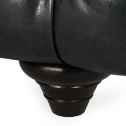 Sagewood Contemporary Faux Leather Tufted 3 Seater Sofa Midnight Black/Dark Brown - Christopher Knight Home -Baxton Studio Shop GUEST 03054bd5 5189 4a46 8c76 66976bb874a4