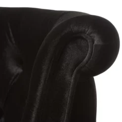 Flax Victorian Style Contemporary Velvet Fabric Upholstered 2 Seater Loveseat Black - Baxton Studio -Baxton Studio Shop GUEST 031c8944 4a0d 4f55 90b9 c74663e618ba