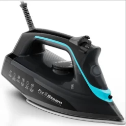 PurSteam SteamBurst+ 1750W Steam Iron, Ceramic Soleplate, Adjustable Steam, Burst Of Steam, Self-Clean, Anti-Calc, Anti-Drip, Auto Shut-Off