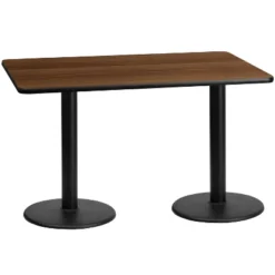 Emma And Oliver 30"x60" Rectangular Laminate Table With 18" Round Table Bases -Baxton Studio Shop GUEST 035ac790 1288 47cb b255 66baa850261e