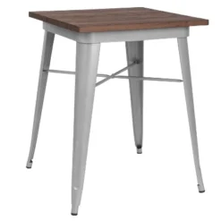 Flash Furniture 23.5" Square Metal Indoor Table With Rustic Wood Top -Baxton Studio Shop GUEST 035b65b3 30ec 4d0b b8ae ab21d027168b