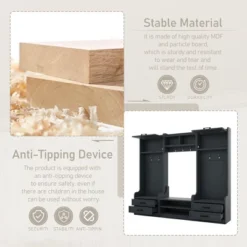 TIRAMISUBEST 4-in-1 Detachable Hall Tree With Storage And 7 Hooks- Antique Blue Entryway Organizer -Baxton Studio Shop GUEST 036664b8 1b5b 4a3f 9497 74d19fc938f6