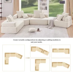 1/2/3/4pcs Oversized Modular Sectional Sofa, Boucle Convertible Floor Sofa Couch Set 4B -ModernLuxe -Baxton Studio Shop GUEST 039dcd1c f438 4791 8a64 cdf2afc399a3