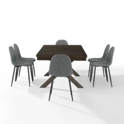 7pc Hayden Extendable Dining Set With Weston Chairs Distressed Gray/Slate - Crosley -Baxton Studio Shop GUEST 03a73fb7 52b3 4f2f b295 36d569536a7e