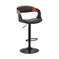 Benson Adjustable Counter Height Barstool With Faux Leather Seat - Armen Living -Baxton Studio Shop GUEST 03d75681 4108 4c27 a725 6d6d8b4dd2f4