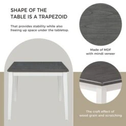 6 PCS Classic Dining Table Set With 4 Upholstered Chairs & Bench-ModernLuxe -Baxton Studio Shop GUEST 044685a5 8dc0 4a56 b183 0ee09c6ba764