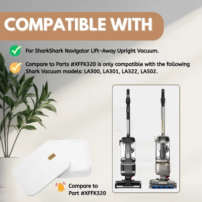 Nispira XFFK320 Filter Replacement For Shark Rotator Navigator Lift-Away ADV DuoClean PowerFins Upright Vacuum Cleaner, Fits LA500WM 2 Packs 1 Nispira XFFK320 Filter Replacement For Shark Rotator Navigator Lift-Away ADV DuoClean PowerFins Upright Vacuum Cleaner, Fits LA500WM 2 Packs