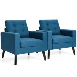 Costway Set Of 2 Accent Armchairs Upholstered Single Sofa Chairs W/ 2-Side Pockets -Baxton Studio Shop GUEST 046aa3e0 dae6 4aa0 9468 2d60af55831e