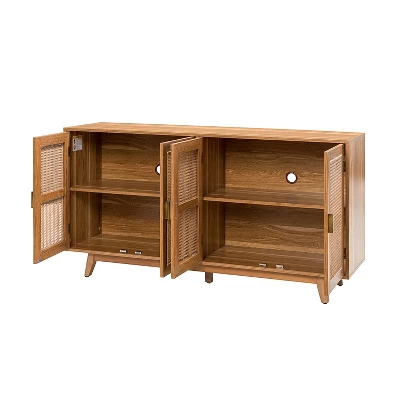 Buthrotos Living Room Solid Wood TV Stand For TVs Up To 65" | KARAT HOME 2 Buthrotos Living Room Solid Wood TV Stand For TVs Up To 65" | KARAT HOME - Image 2