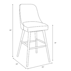 Sherrie Rounded Back Bartstool In Pattern - Skyline Furniture -Baxton Studio Shop GUEST 04922097 640c 4bf1 9eee c782450b7673