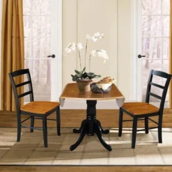 Set Of 3 42" Dual Table With 2 Madrid Chairs Dining Sets Black/Red - International Concepts -Baxton Studio Shop GUEST 04af5927 c39d 4d0f 80de 74749a747efe