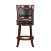 24" Piacenza Swivel Faux Leather Counter Height Barstool Black - Inspire Q