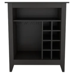 Gulches Black Bar Cabinet: Stylish Storage With Built-in Wine Rack -Baxton Studio Shop GUEST 04cf9d90 c395 44bb ba18 a7a0a602314c 1