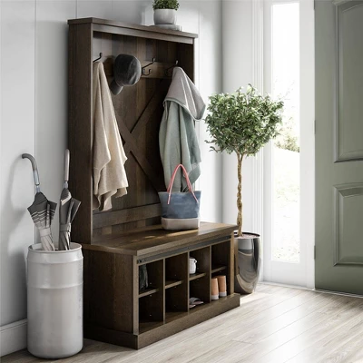 Marlette Entryway Bench With Hall Tree - Room & Joy 2 Marlette Entryway Bench With Hall Tree - Room & Joy - Image 2