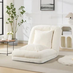 Adjustable Sofa Bed - 5-Position Recliner Chair W/ 2 Pillows For Adults & Pets - Comfy Living Room & Bedroom Lounger -Baxton Studio Shop GUEST 04ff9aff 9994 4005 89ac 6be7fe52357d