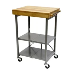 Origami Foldable Wheeled Portable Solid Wood Top Kitchen Island Bar Cart -Baxton Studio Shop GUEST 051605cf 7546 45d7 89b3 c8b2a38e87dc