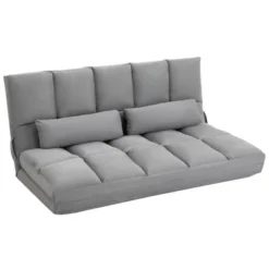 HOMCOM Convertible Floor Sofa Chair, Folding Couch Bed, Guest Chaise Lounge With 2 Pillows, Adjustable Backrest And Headrest -Baxton Studio Shop GUEST 0519e0c6 fa63 484b ae3e bab95ae86982